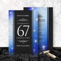 Elegant 67th Star Sapphire Wedding Anniversary Invitation