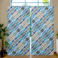 Caribbean Photo Collage tiled pattern Blackout Curtains