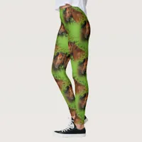 Two Beautiful Chestnut Horses in the Sun Leggings