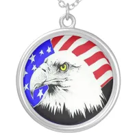 Bald Eagle and American Flag Necklace