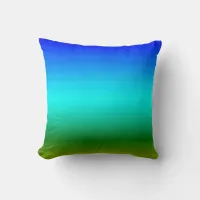 Sea and Sky Blue and Green Gradient Throw Pillow