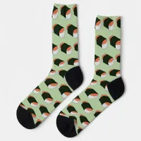 Hawaiian Musubi Sushi Food Pattern Socks