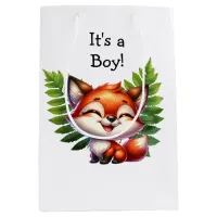 Woodland Creatures Boy's Baby Shower Medium Gift Bag