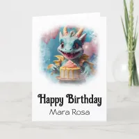 *~* AP88 Cute Baby Dragon Birthday Card