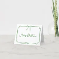 Whimsical Hand Drawn Coquette Bow Christmas Holiday Card