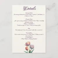 Romantic and Poetic Pastel Tulips Watercolor Enclosure Card