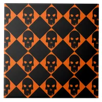 Halloween Black Skull Ceramic Tile