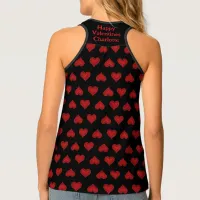 Red Love Hearts Valentines Day Name Black A.I. Tank Top