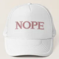 Sarcastic Humorous Blush Pink Glitter Nope Trucker Hat