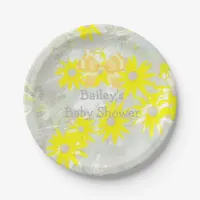 Pretty Gray and Yellow Daisy Paper Plates