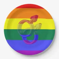 Male Couple Pride Symbols Rainbow Flag Paper Plates