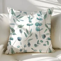 Eucalyptus Floral Greenery Chic Modern Throw Pillow