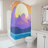 Pastel sunset shower curtain