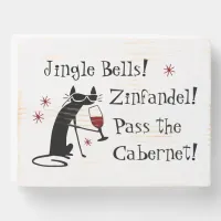 Jingle Bells Funny Christmas Wine Quote Wooden Box Sign