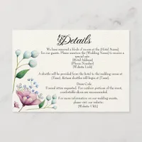 Elegant Floral Wedding Soft Botanical Romance Enclosure Card