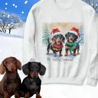 Puppy Christmas Dachshund Sausage Dog Puppies Sweatshirt