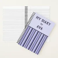 Purple My Diary by Me Striped Journal