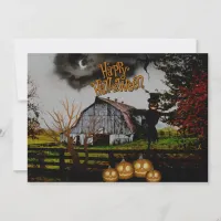 *~* Jack-o-Lanterns - Scarecrow  HALLOWEEN CARD