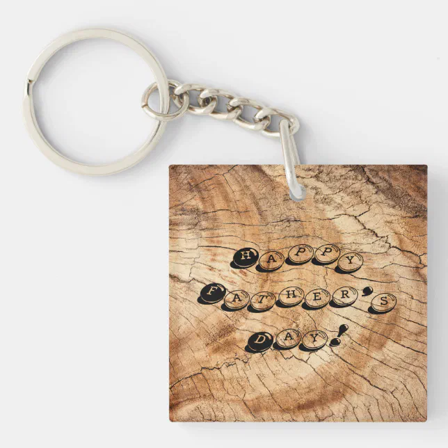 Wooden father’s day keychain