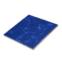 Elegant Royal Blue Marble with White Veins Ceramic Tile