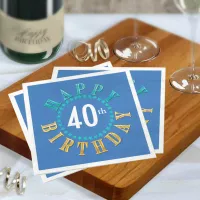 Happy Birthday Circle of Stars Blue ID527 Paper Napkins