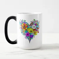 Floral Heart Personalized Magic Mug