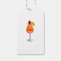 Watercolor Tequila Sunrise Cocktail Gift Tags