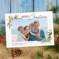 Tropical Beach Christmas Starfish Photo Holiday Card