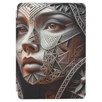 Metallic Pearlescent Geometric Woman's Face iPad Air Cover