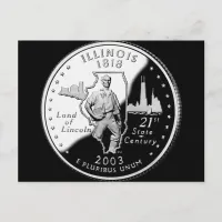 Faux Illinois State Quarter Postcard