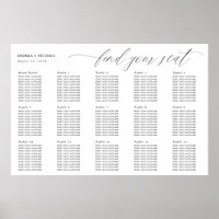 Wedding Seating Chart Elegant Calligraphy Poster