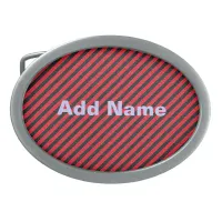 Thin Black and Red Diagonal Stripes Belt Buckle