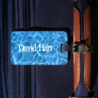 Aqua Blue Swimming Pool Water Photo Luggage Tag