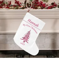 Red My First Christmas Pagoda  Large Christmas Stocking