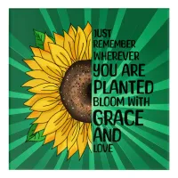 Inspirational Quote and Hand Drawn Sunflower Acrylic Print