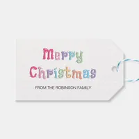 Fun Multicolor Merry Christmas Gift Tags