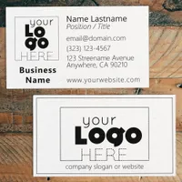 Modern Minimalist Custom Logo White Business Cards