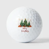 Festive Christmas Trees Merry Everything Holiday  Golf Balls