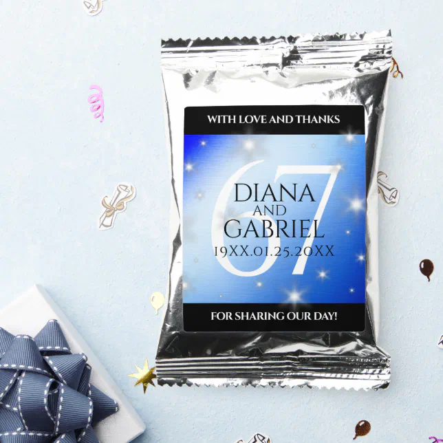 Elegant 67th Star Sapphire Wedding Anniversary Coffee Drink Mix