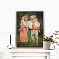 Modern Elegant Typography Family Photo Foil Prints