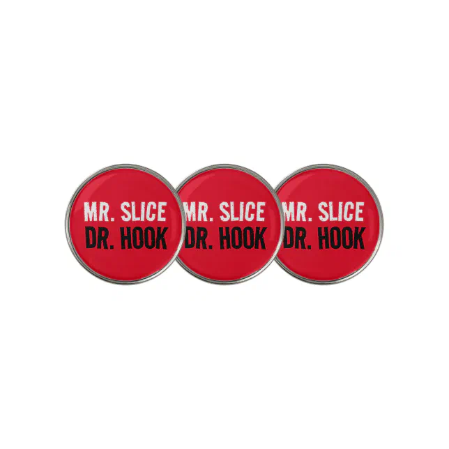 Funny Mr. Slice and Dr. Hook Golf Ball Marker