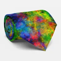 [Atomic Tie-Dye]  Psychedelic Rainbow Colors Neck Tie