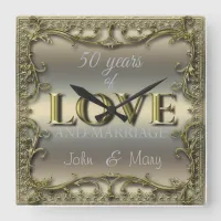 50 Years of Love ID196 Square Wall Clock