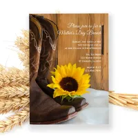 Country Western Sunflower Mother's Day Brunch Invitation