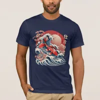 Vibrant Koi Fish Wave - Japanese Ukiyo-e T-shirt