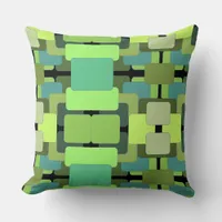 Abstract Rectangular - Shades of Green Throw Pillow