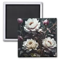 Black and White Roses Watercolor ai art Magnet
