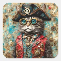 A Pirate Cat Square Sticker