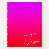 Violet Hot Pink and Red Ombre Notebook