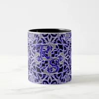 Purple and Silver Lace Pattern Two-Tone Coffee Mug